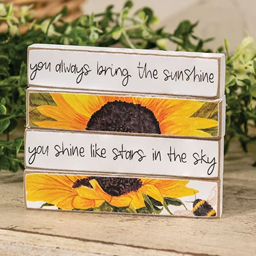 ๐ Set of 4 Like Stars in the Sky Sunflower Mini Stick Signs