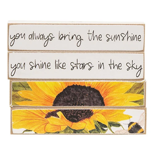 ๐ Set of 4 Like Stars in the Sky Sunflower Mini Stick Signs - Image 2