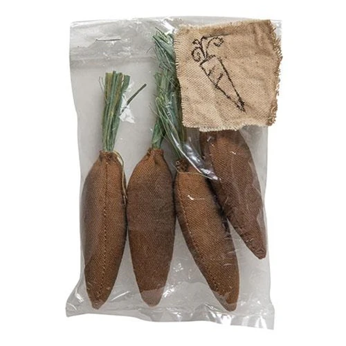 Set of 4 Mini Primitive Fabric Carrots - Image 2