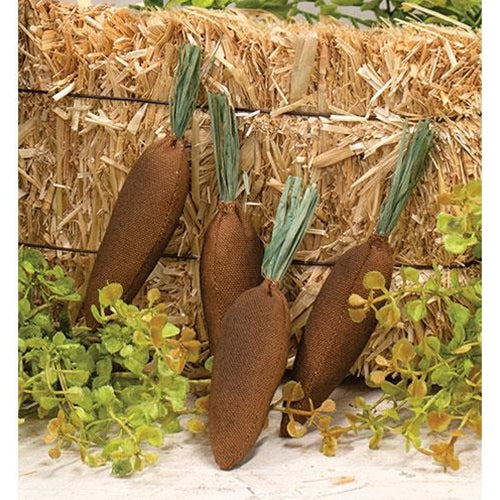 Set of 4 Mini Primitive Fabric Carrots - Image 3
