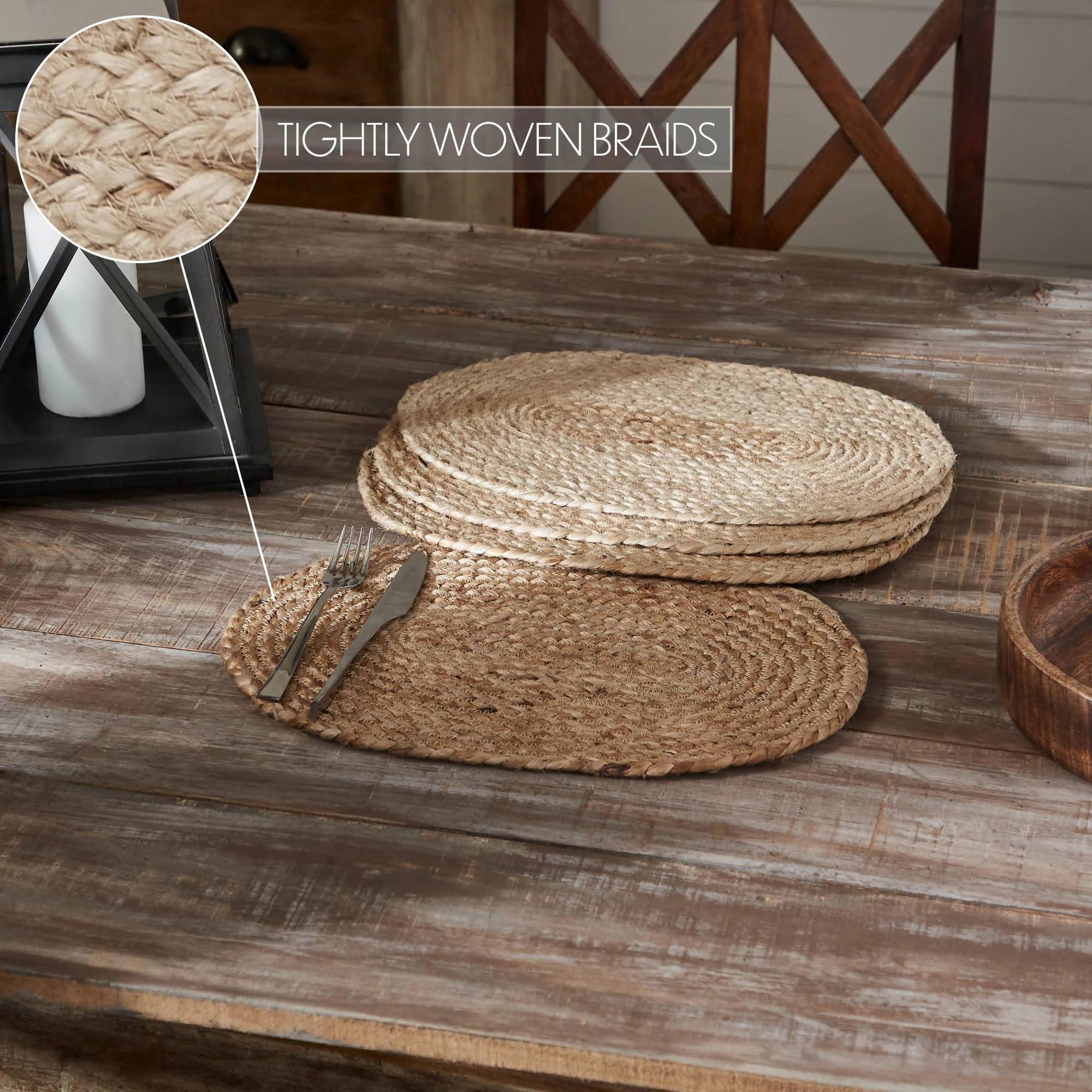 Set of 4 Natural Jute Placemats - Image 2
