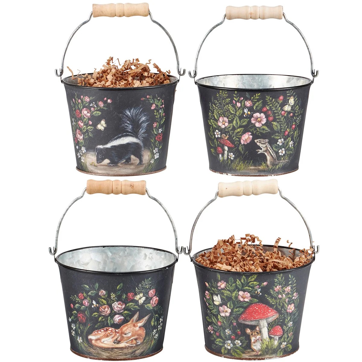 Surprise Me Sale 🤭 Set of 4 Woodland Animals and Flowers Bucket Set