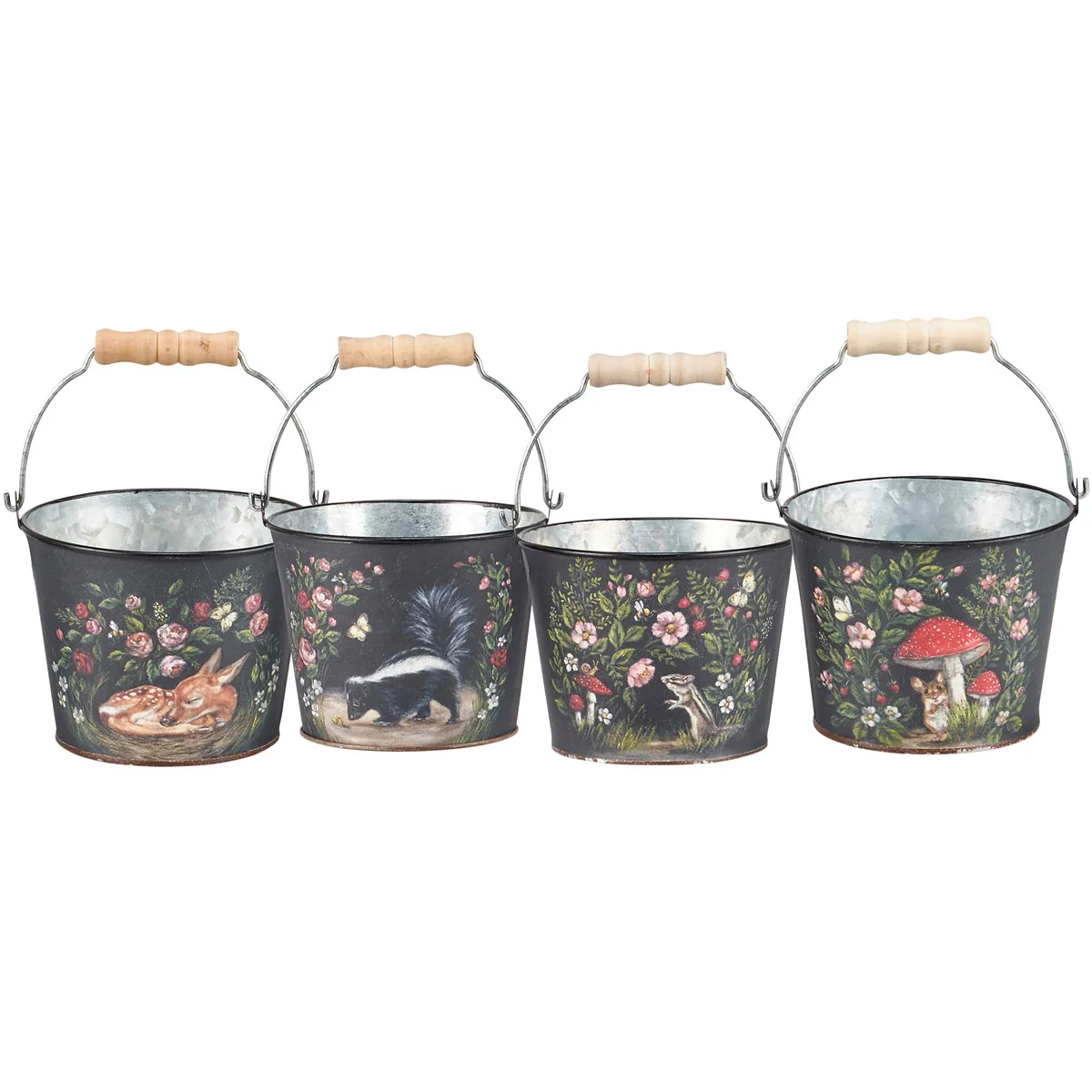 Surprise Me Sale 🤭 Set of 4 Woodland Animals and Flowers Bucket Set - Image 2