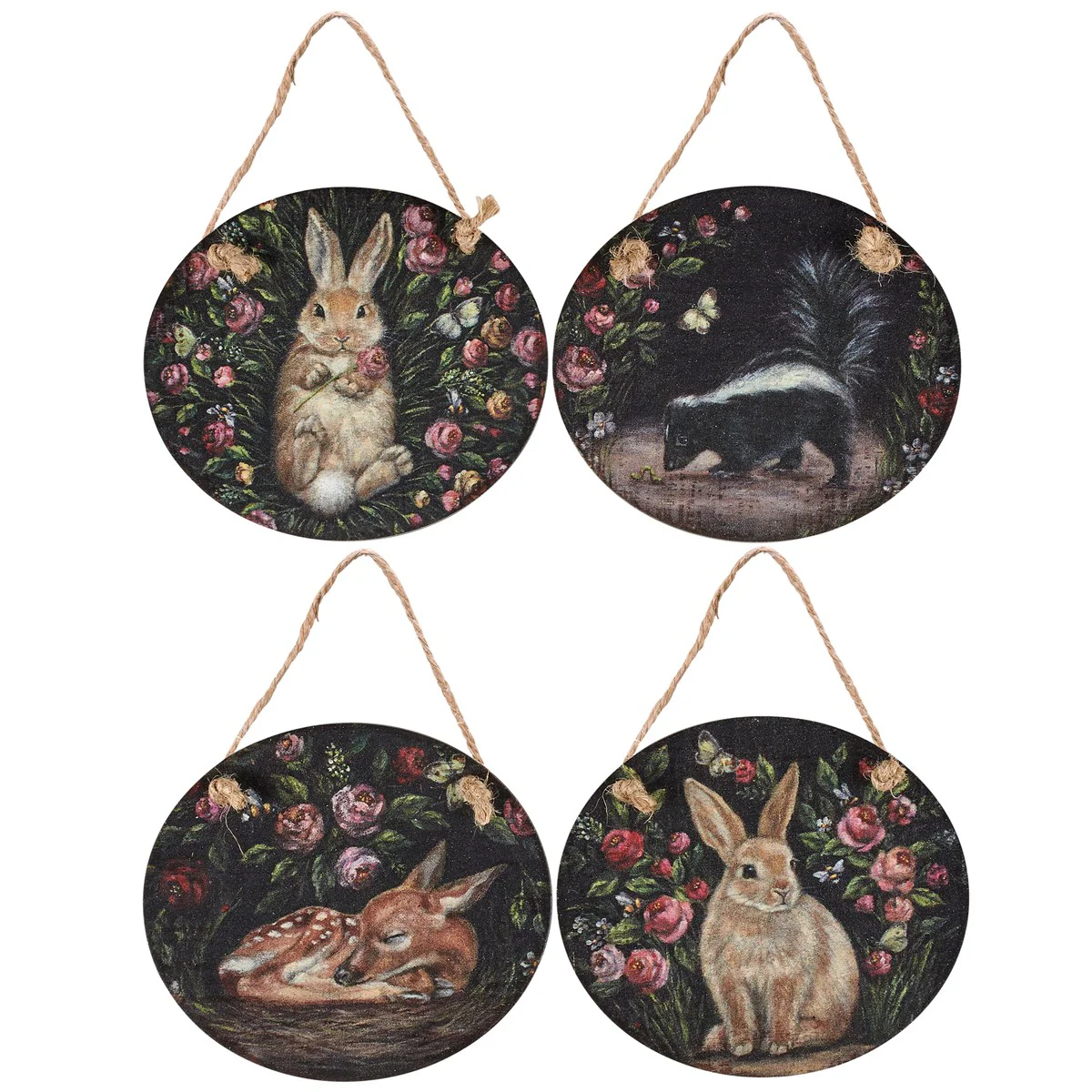 ๐ Set of 4 Woodland Spring Animals Ornament Set