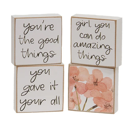 Set of 4 You're The Good Things Mini Square Blocks - Image 2