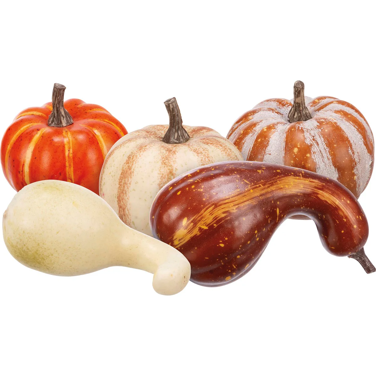 Set of 5 Fall Faux Pumpkins and Gourds