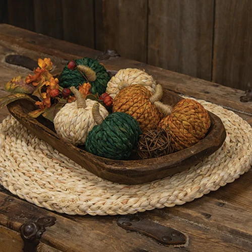 Set of 6 Braided Jute 3" Rustic Pumpkins - Image 3