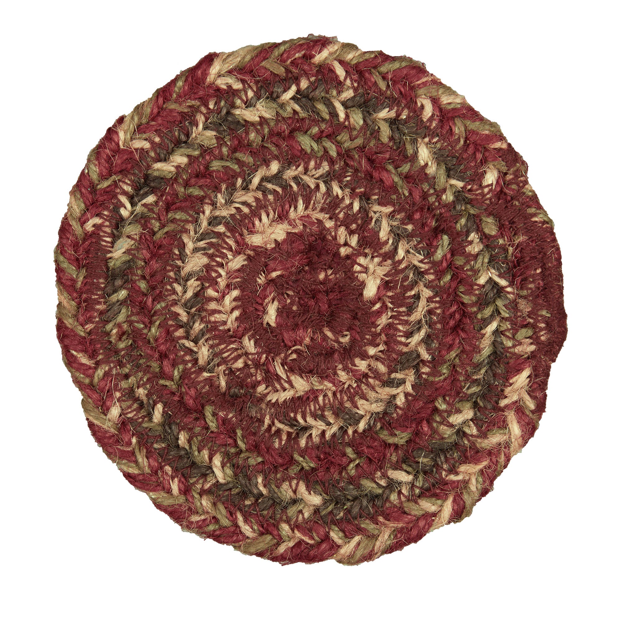 Set of 6 Cider Mill Burgundy Jute Coasters Set of 6 - Image 4