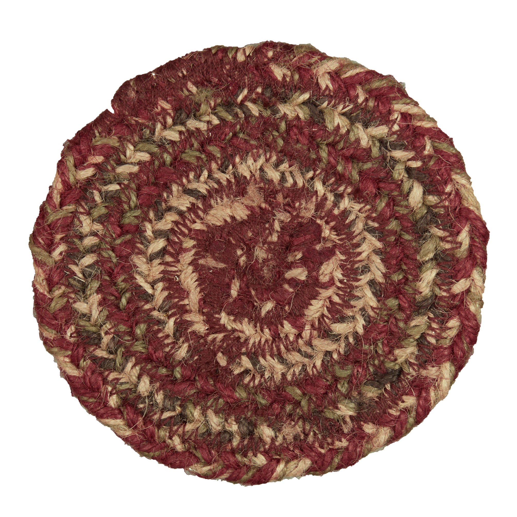 Set of 6 Cider Mill Burgundy Jute Coasters Set of 6 - Image 5