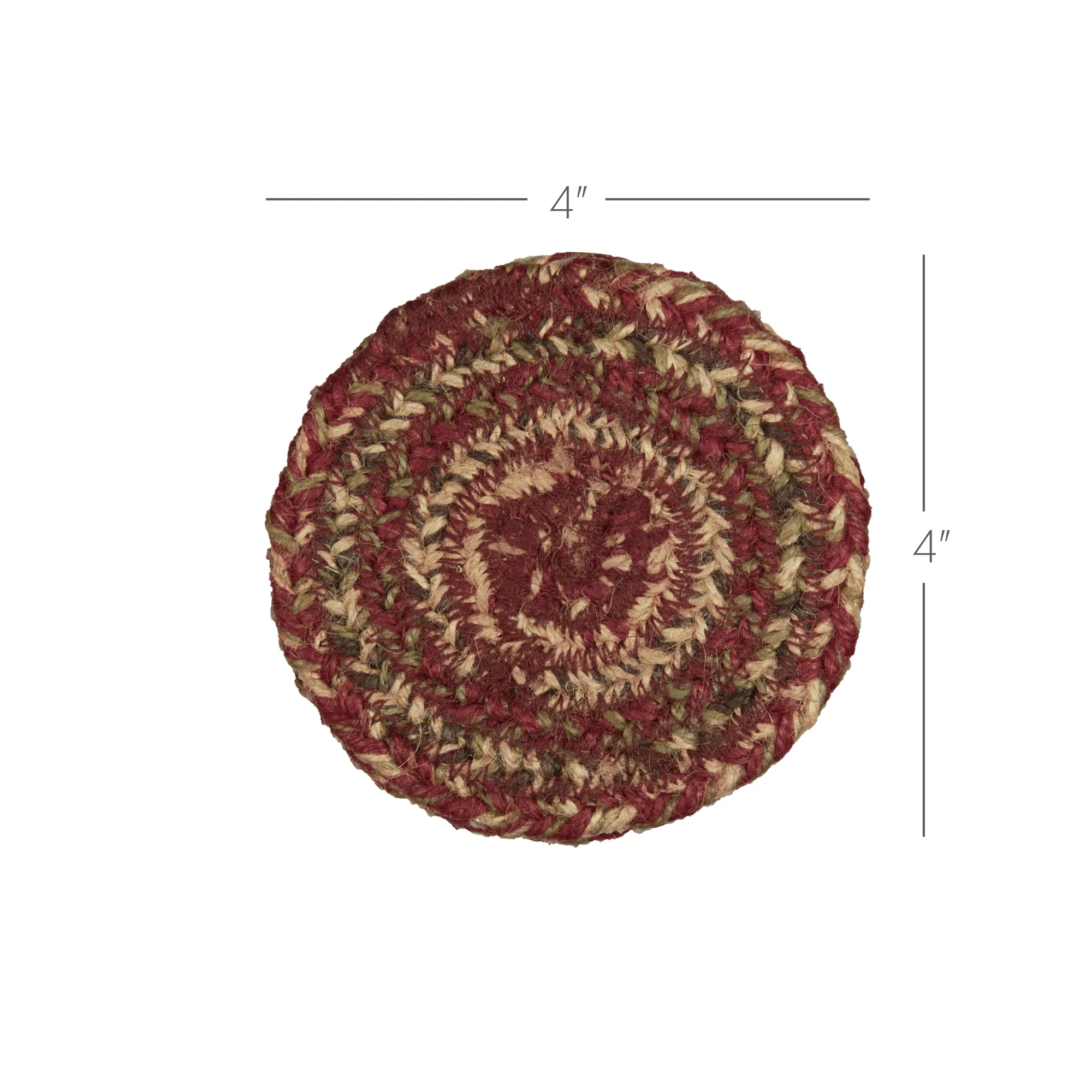 Set of 6 Cider Mill Burgundy Jute Coasters Set of 6 - Image 7