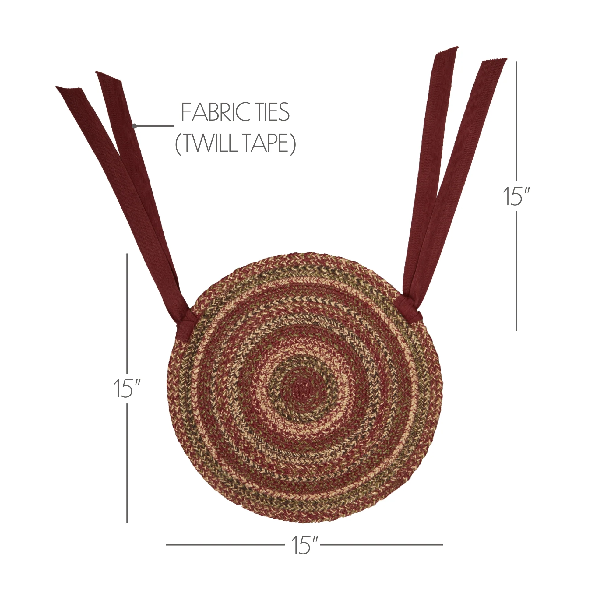 Set of 6 Cider Mill Jute 15" Chair Pad - Image 6