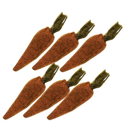 Set of 6 Felt Decorative Carrots 3.25" H - Image 2