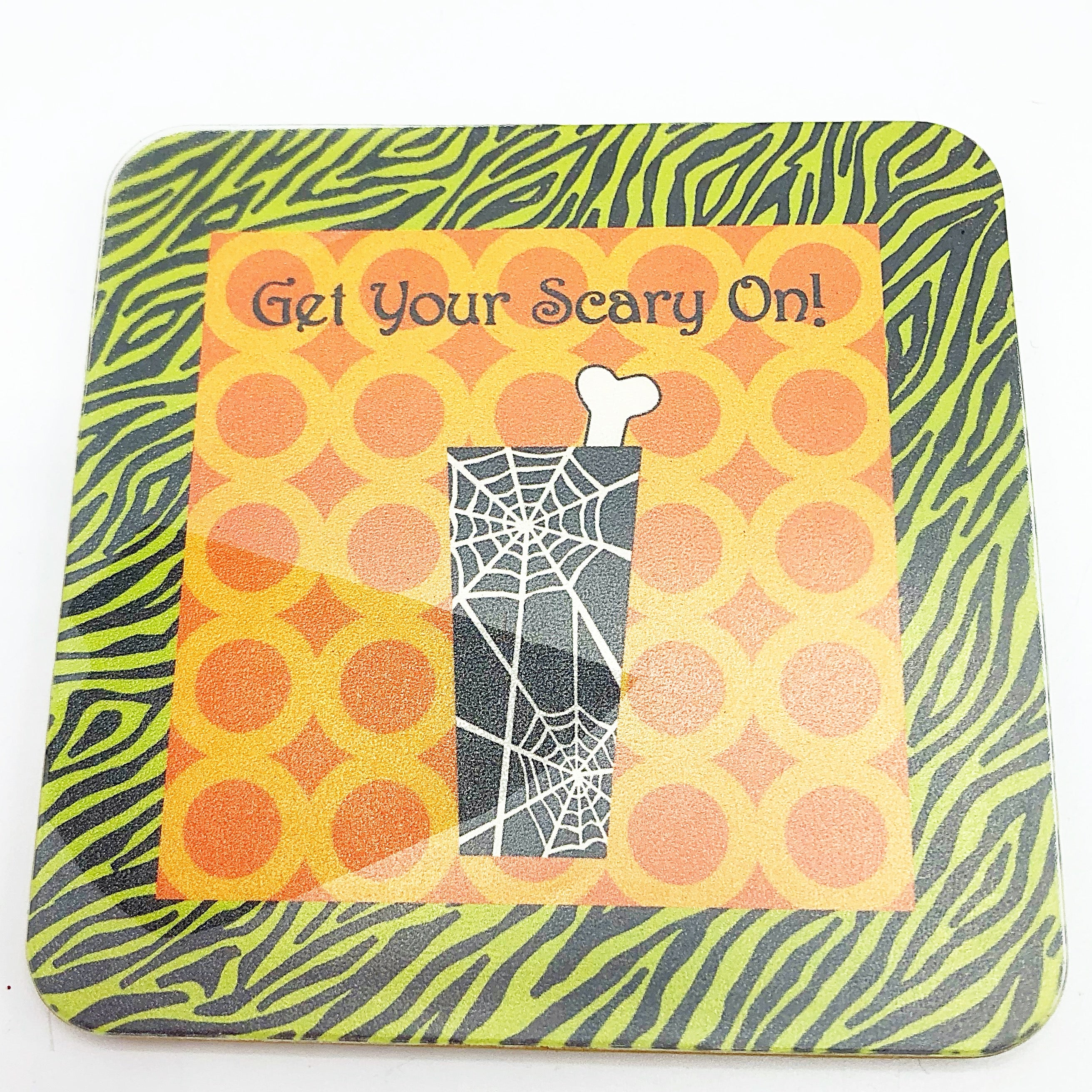 Set of 6 Get Your Scary On! Halloween Coasters - Image 3
