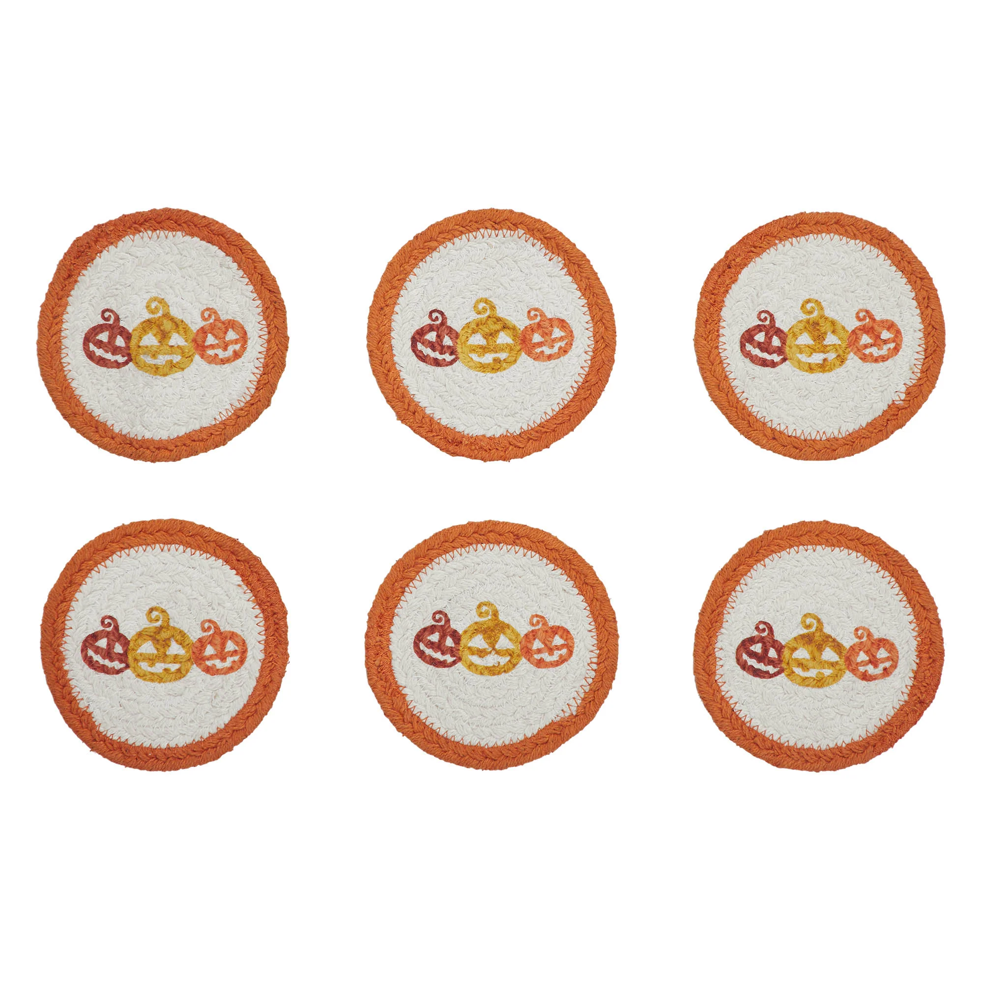 Set of 6 Halloween Jack O' Lantern Stencil Coasters - Image 2