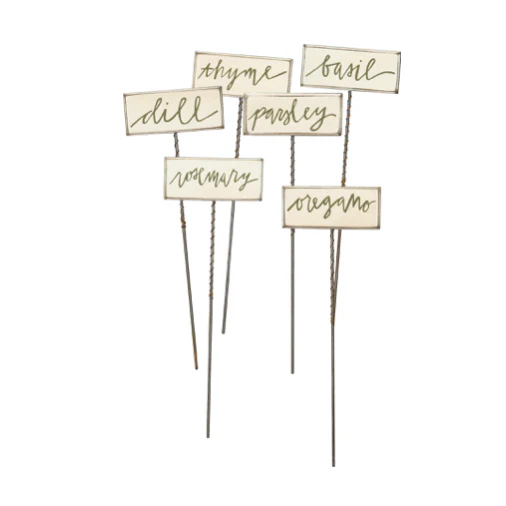 ๐ Set of 6 Herb Plant Nameplate Picks