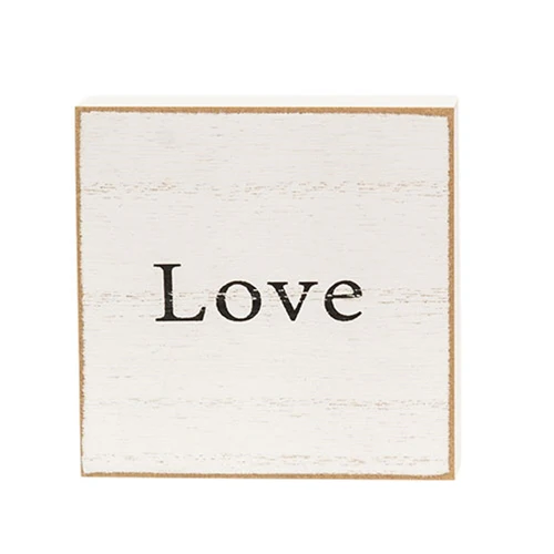 Set of 6 Inspirational Faith Word 3" White Wooden Square Blocks - Image 8
