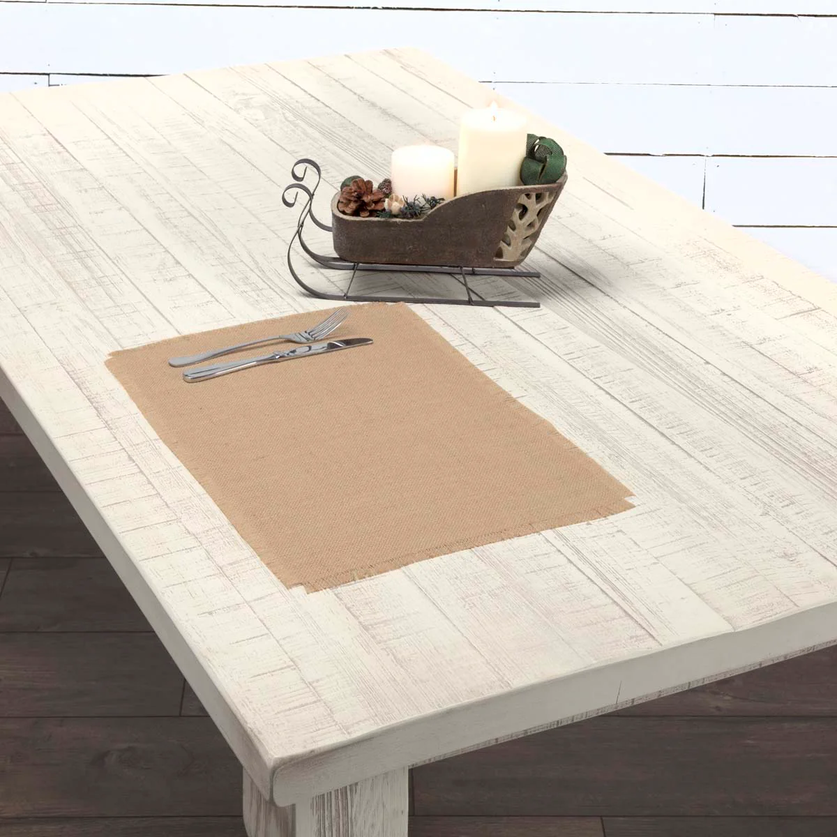 Set of 6 Jute Burlap Natural Placemats - Image 4