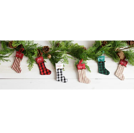Set of 6 Mini Stocking Ornaments
