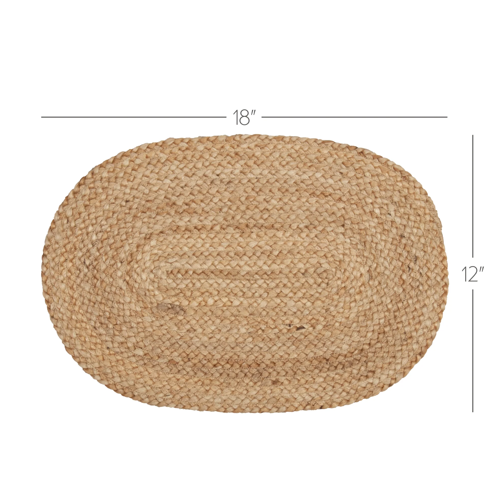 Set of 6 Natural Jute Placemats 12'' x 18'' - Image 6