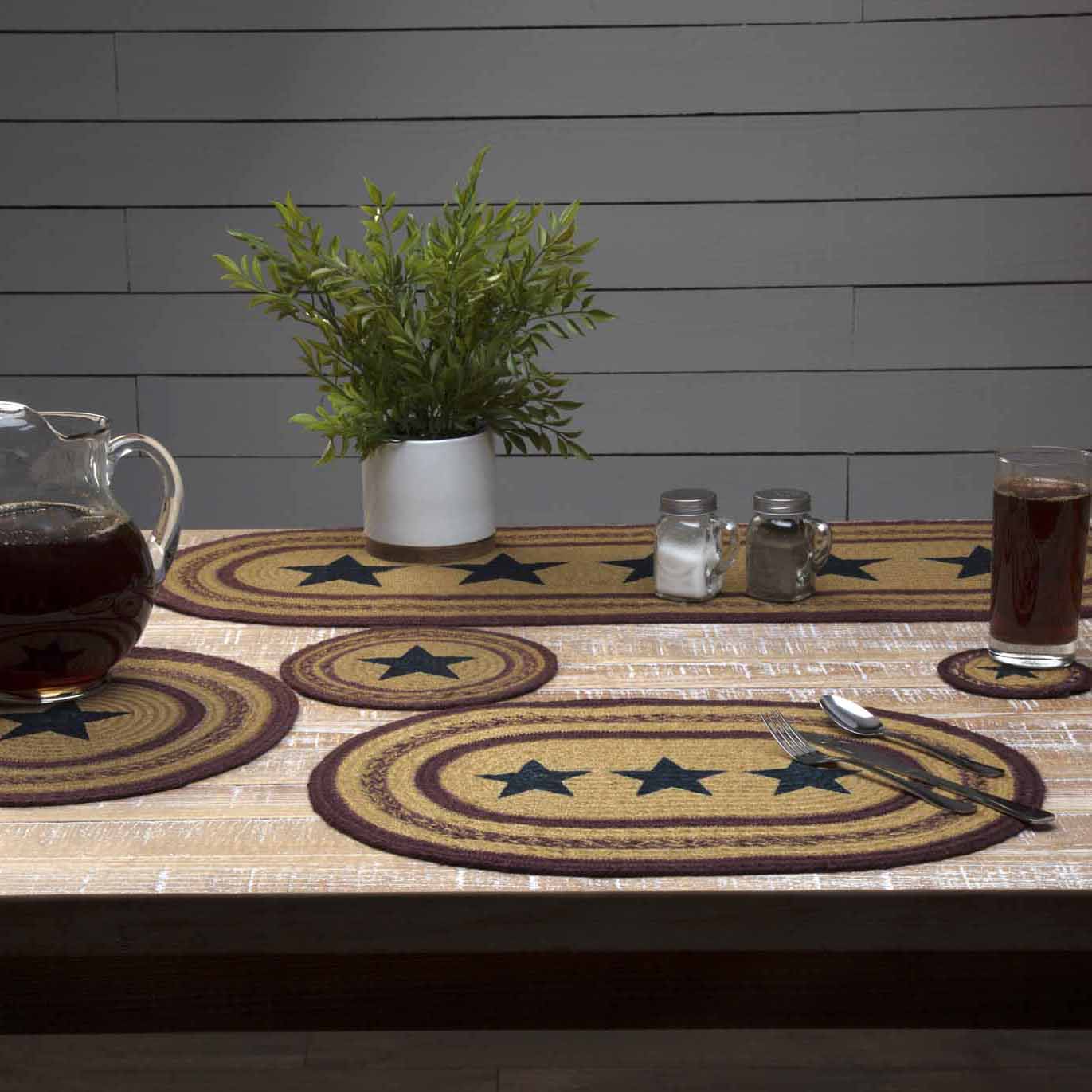 Set of 6 Potomac Jute Stencil Stars Placemats - Image 2
