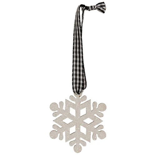 Set of 6 White Glitter Winter Wonder Ornaments - Image 4