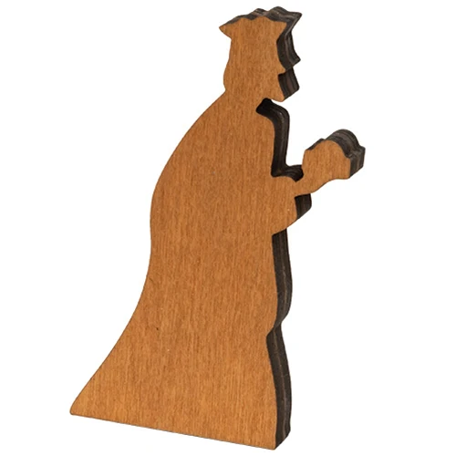 Set of 7 Natural Wood Silhouette Nativity Figures - Image 3