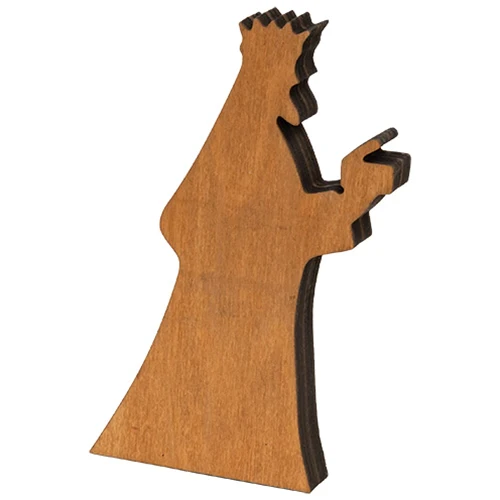 Set of 7 Natural Wood Silhouette Nativity Figures - Image 5