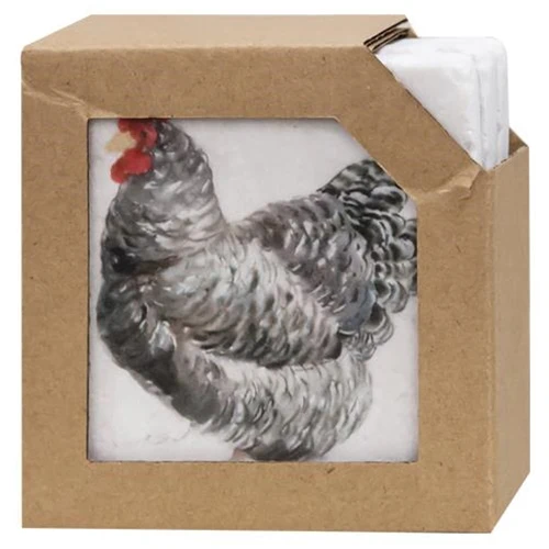 Set of Four Rooster Resin Drink Coasters