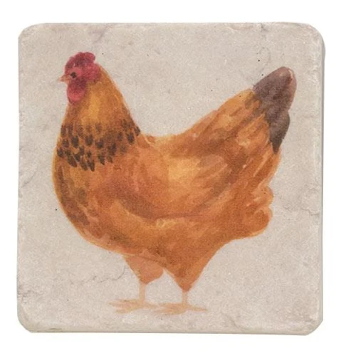 Set of Four Rooster Resin Drink Coasters - Image 5