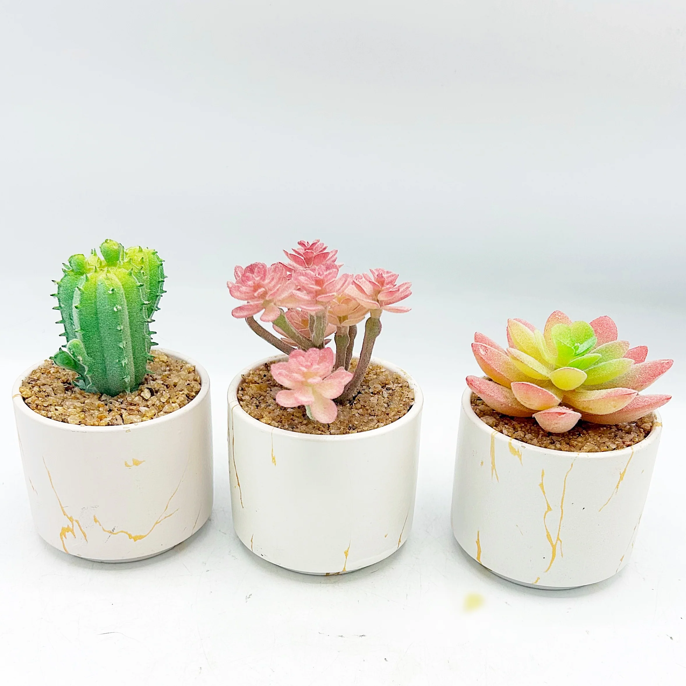 Set of Three Faux Succulents in Mini Pots - Image 2