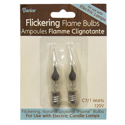 Set of Two Flicker Flame Bulbs 1 W
