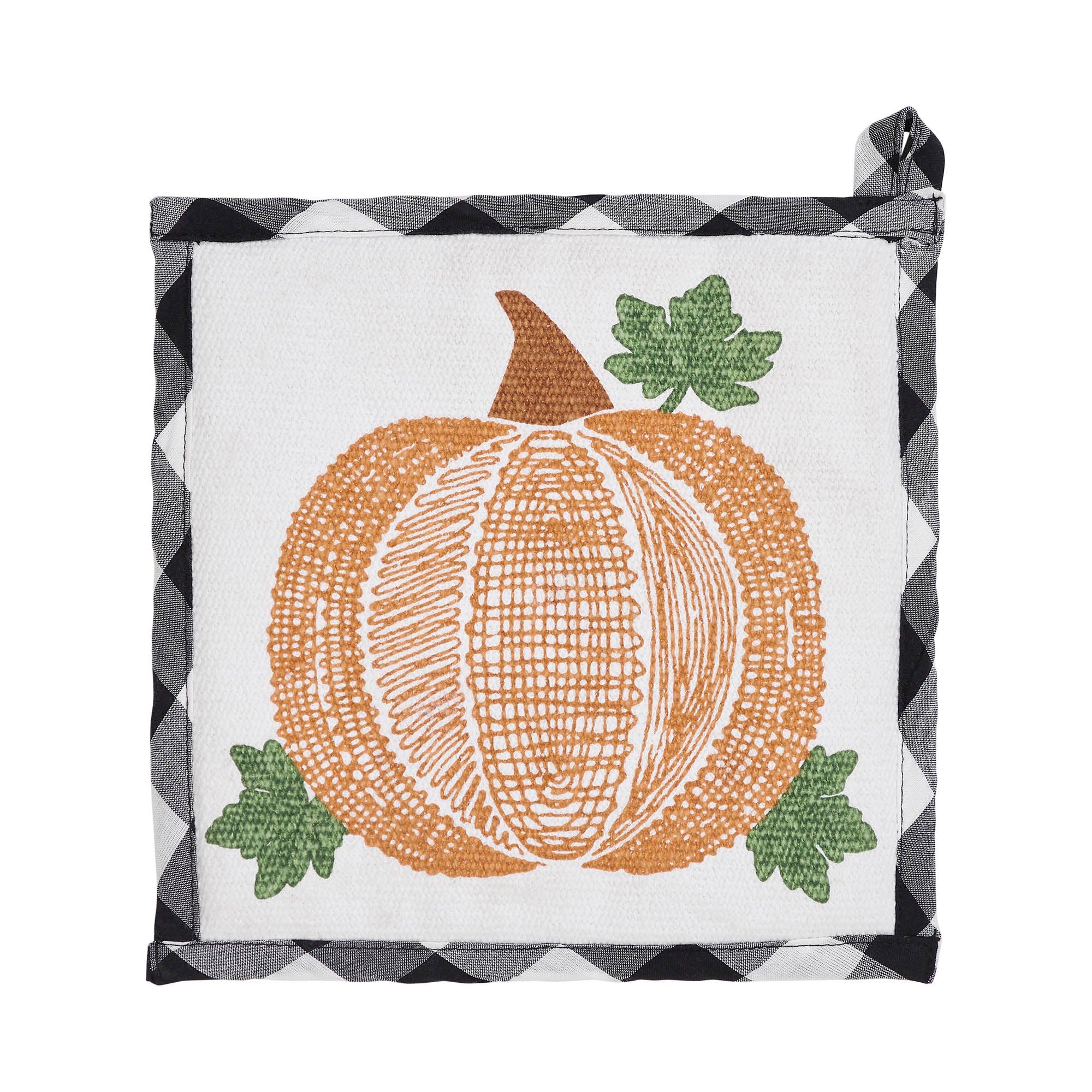 Set of3 Annie Black Check Pumpkin Trivet - Image 5