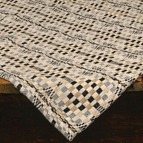 Shadowbrook Gray Black Cream 34" Square Tablecloth - Image 2