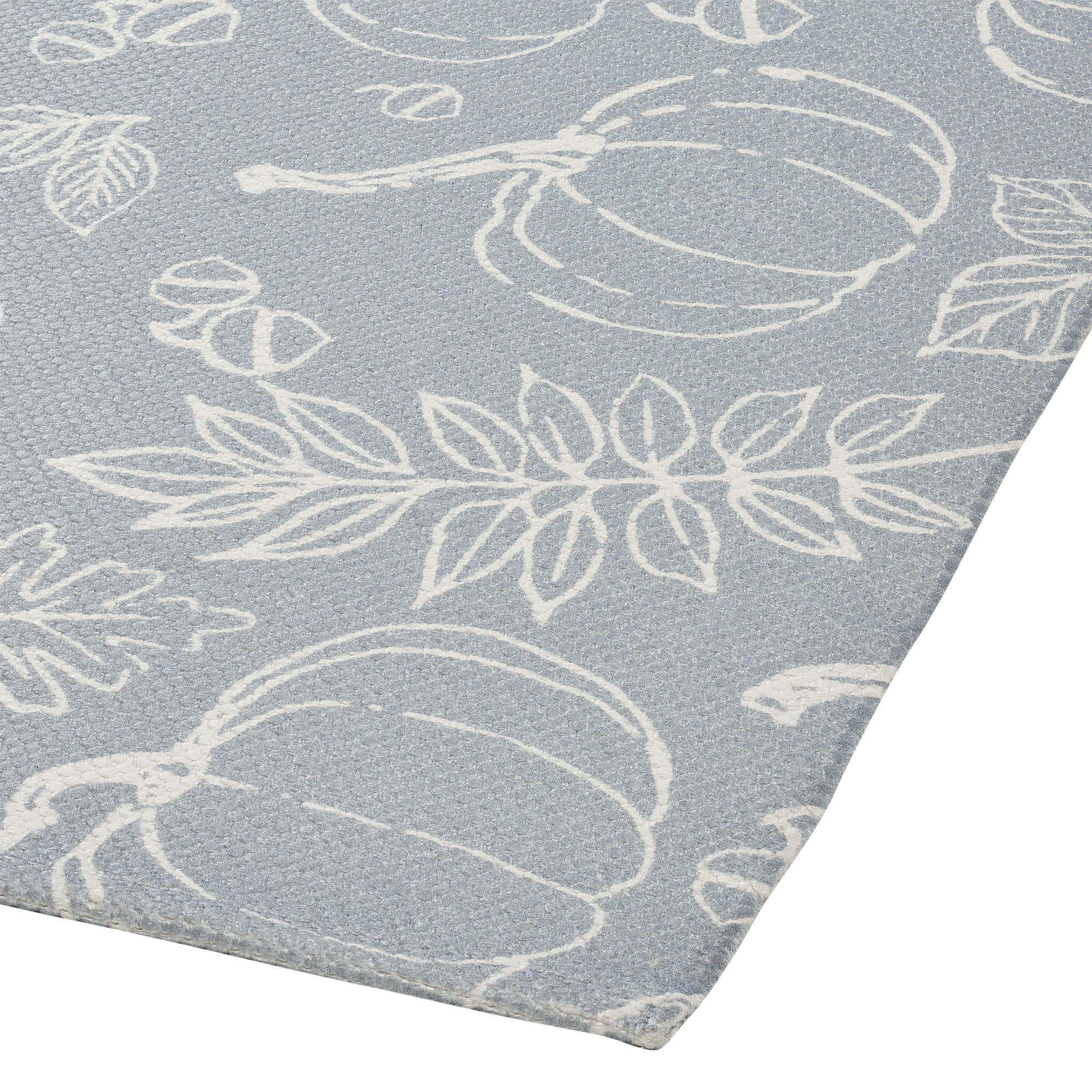 Silhouette Pumpkin Grey Indoor/Outdoor 36" Rug - Image 8
