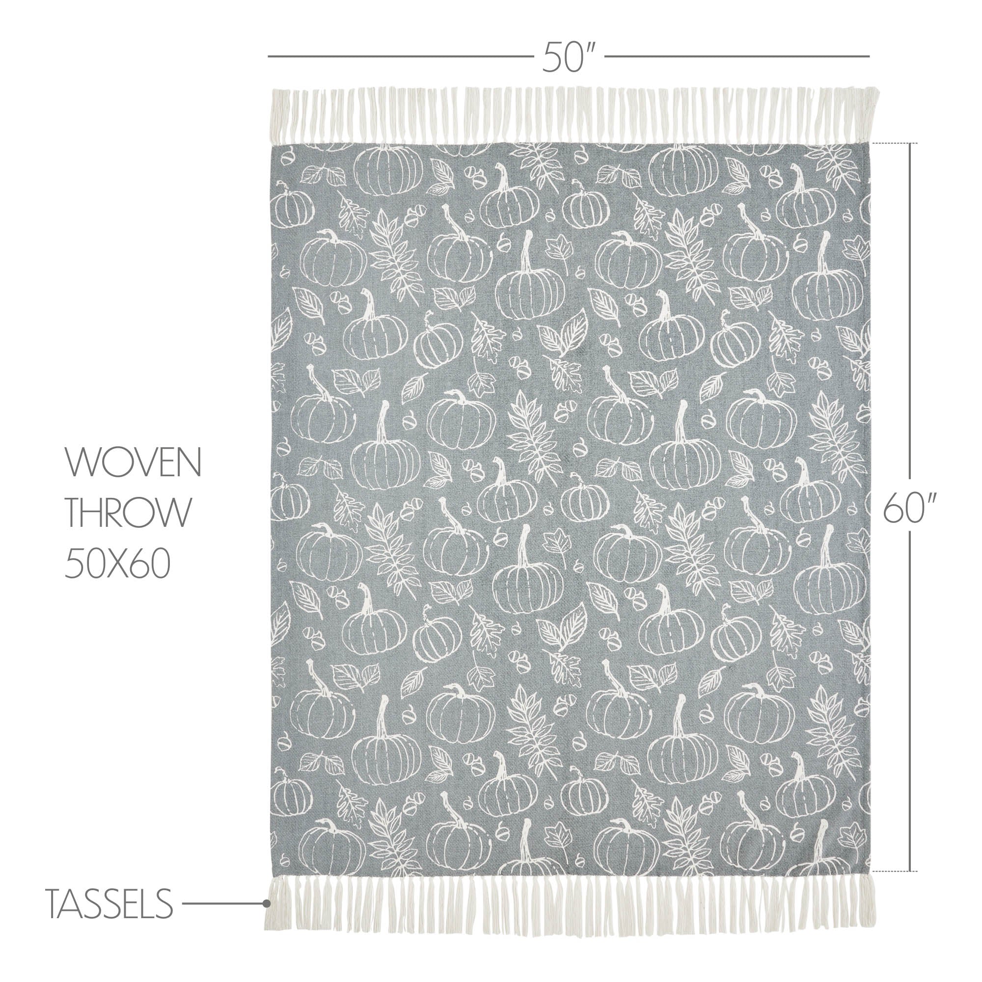 Silhouette Pumpkin Grey Throw 50" x 60" - Image 4