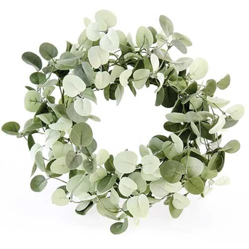๐ Silver Drop Eucalyptus 15" Faux Wreath