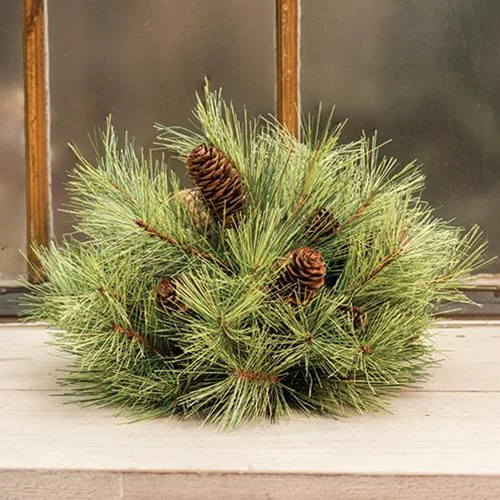 Silver Fir 12" Faux Evergreen Half Sphere