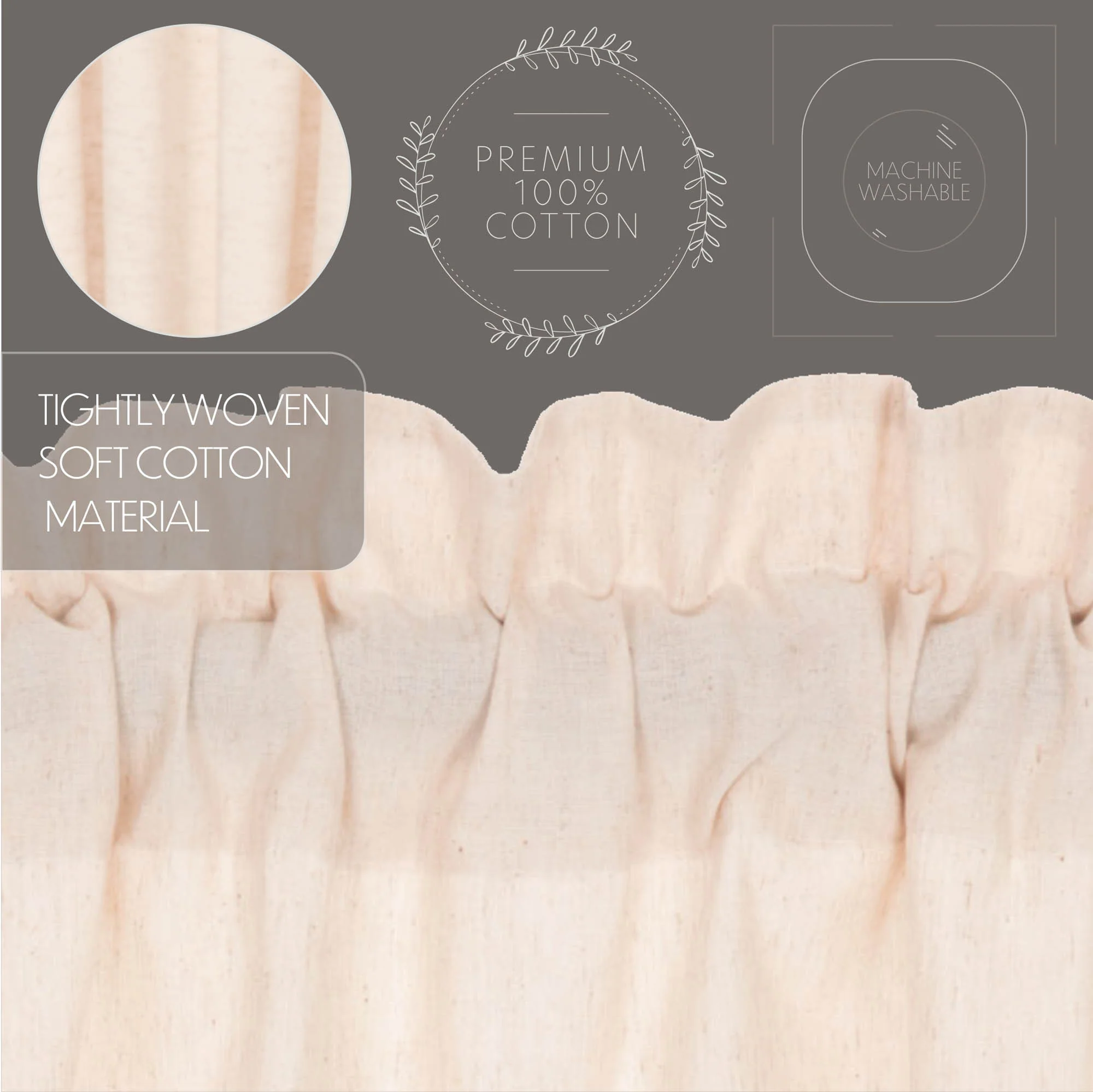 Simple Life Flax Natural Valance 16'' x 72'' - Image 5