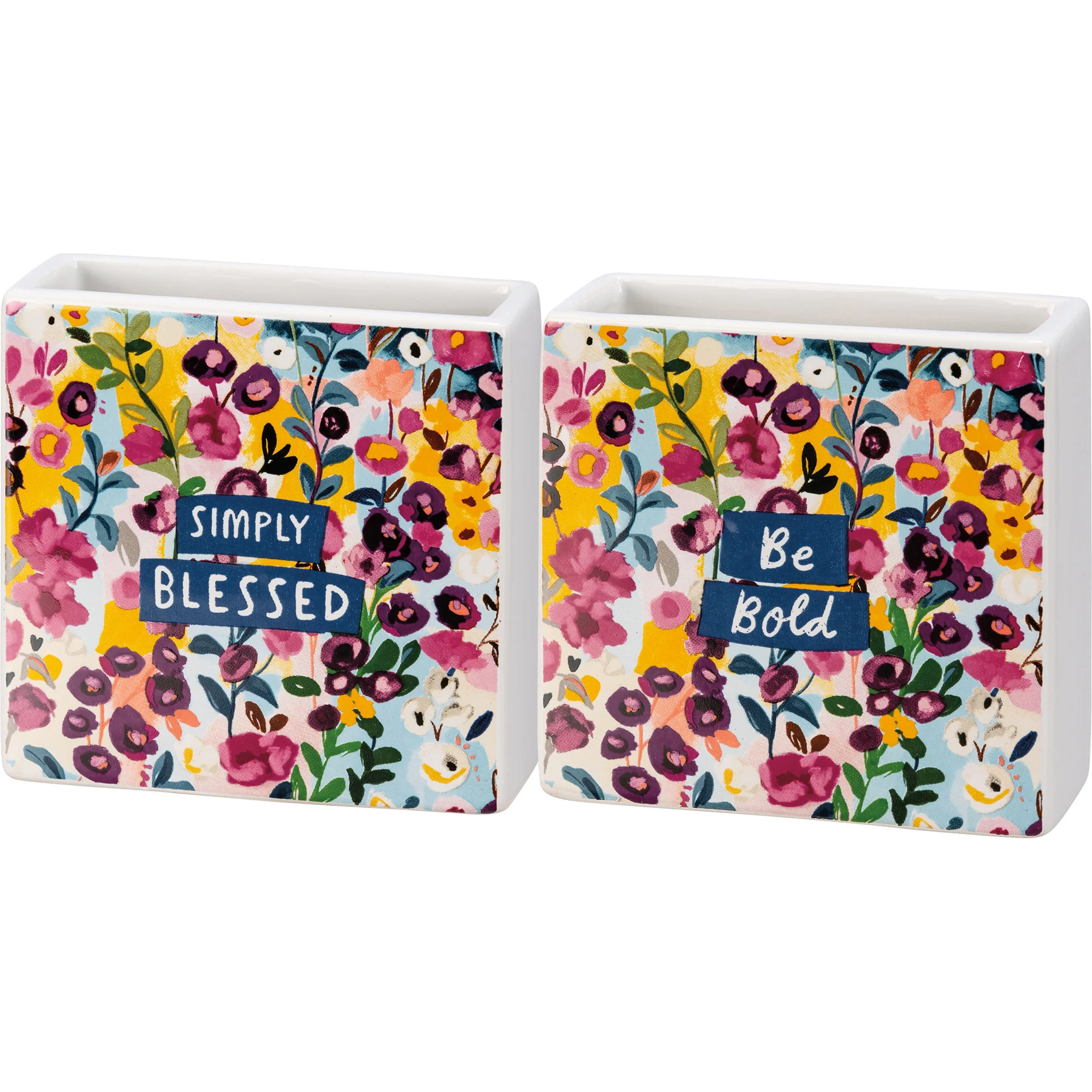 Surprise Me Sale 🤭 Simply Blessed Be Bold Square Ceramic Vase Holder - Image 3