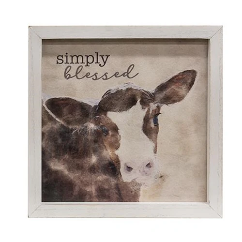 π Simply Blessed Calf Framed 11.75" Sign - Image 2