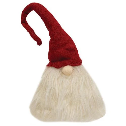 Sitting Plush Santa Gnome with Red Hat