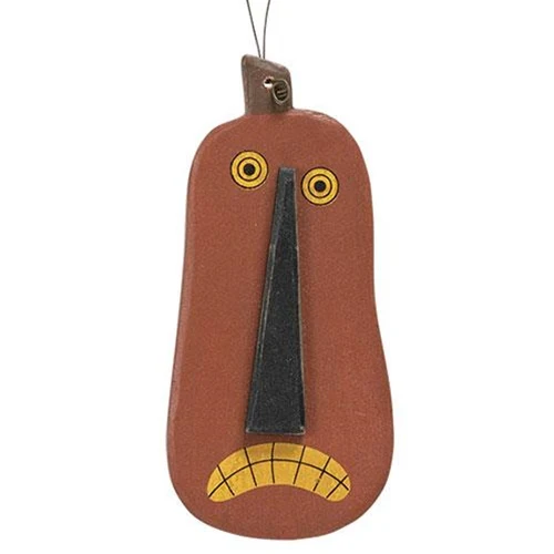 Skinny Jack O'Lantern Primitive Wood Ornament
