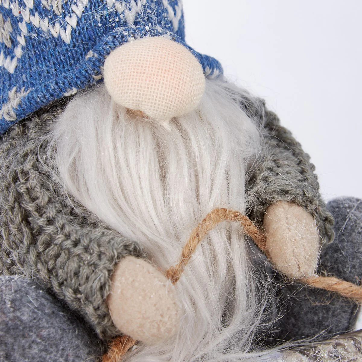 Sledding Gnome Figure in Blue Knit Cap - Image 4