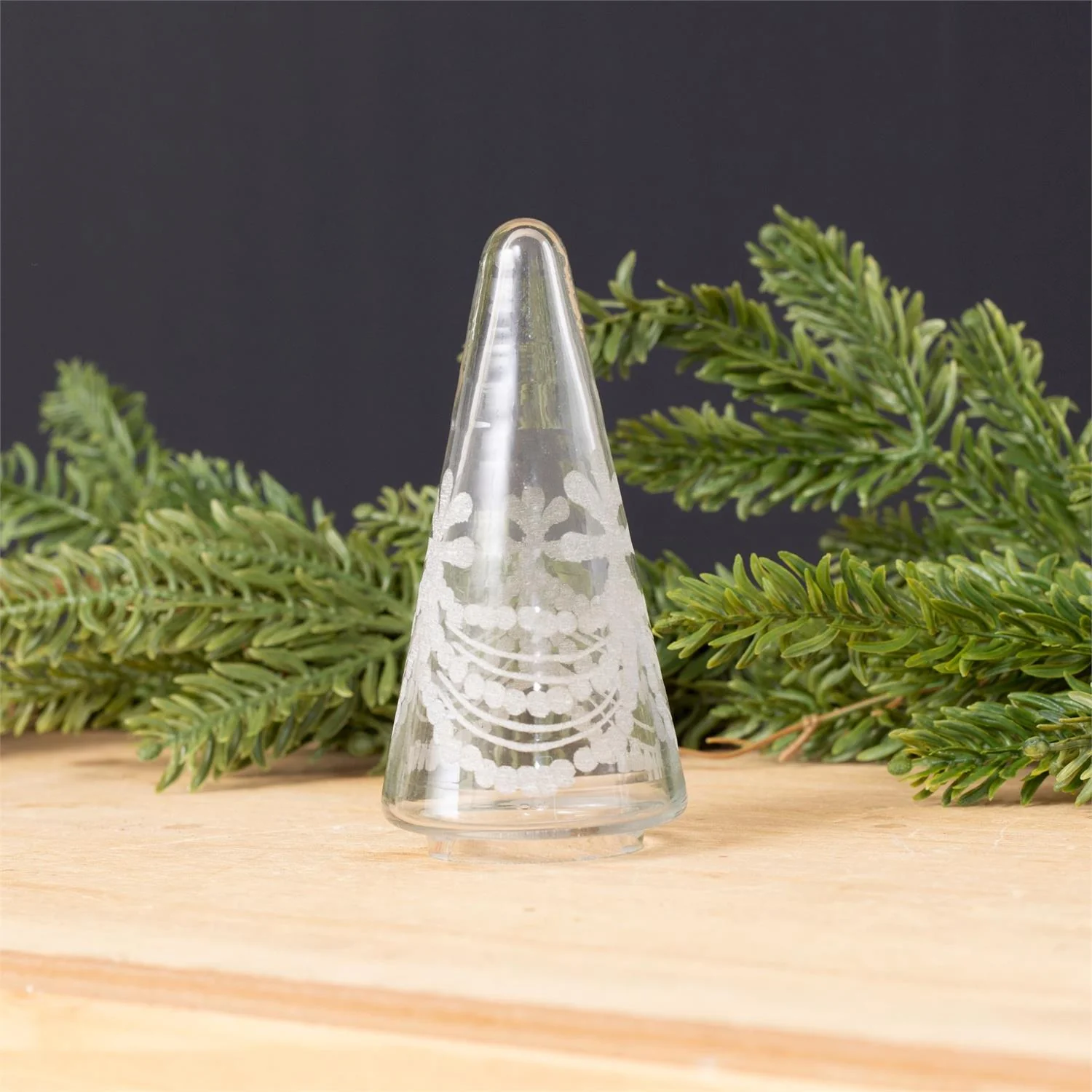 💙 Small Clear Etched Glass Tree 5" H