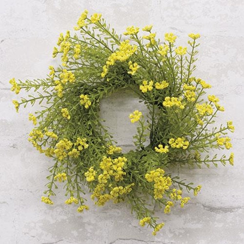 ๐ Small Yellow Astilbe 9" Small Faux Wreath