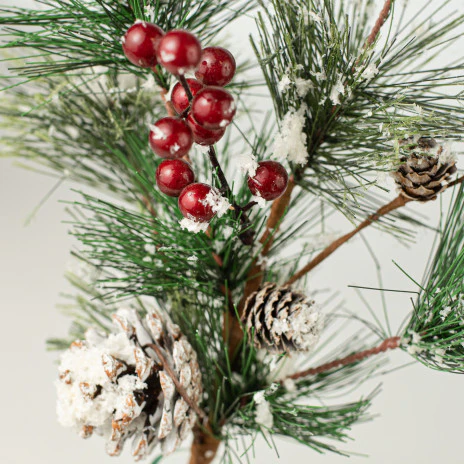 💙 Snow Clump Pine Berry 18" Faux Evergreen Spray - Image 2