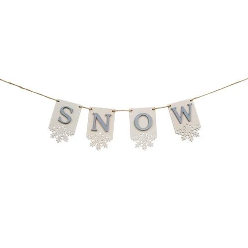 SNOW Letters Tag Garland 21" long - Image 2