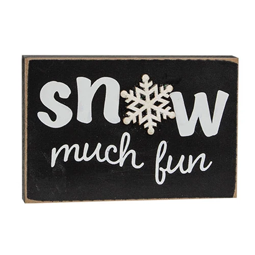 Snow Much Fun Small Wooden Block - Image 3