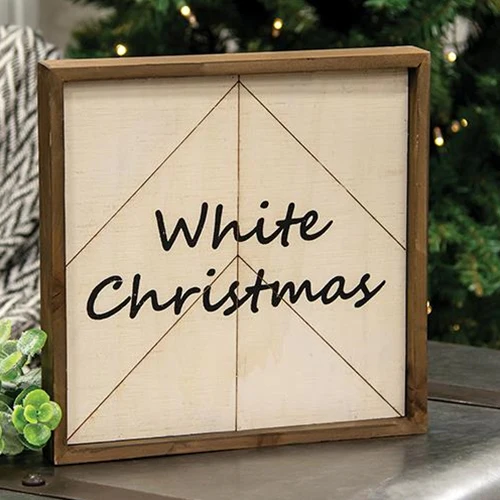 Snow Much Love - White Christmas Reversible Woodburned 12" Sign