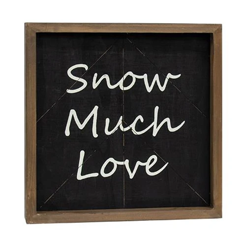 Snow Much Love - White Christmas Reversible Woodburned 12" Sign - Image 3